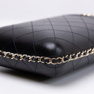 CHANEL VERTICAL PHONE CASE BLACK LAMBSKIN GHW