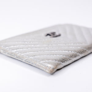 CHANEL CARD HOLDER SILVER