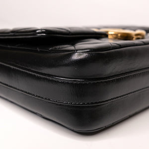 CHANEL GIANT CC LOGO FLAP BAG LAMBSKIN BLACK GHW