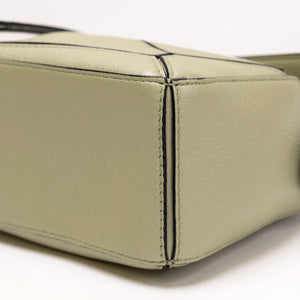 LOEWE MINI PUZZLE PEARL GREEN CALFSKIN SHW