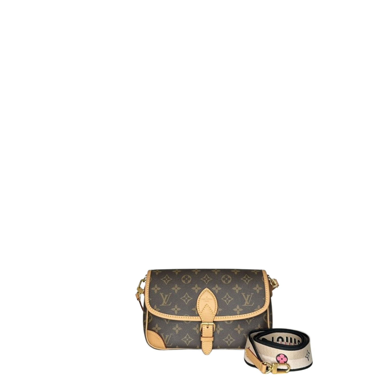 LOUIS VUITTON DIANE MONOGRAM CANVAS BAG WITH JACQUARD STRAP