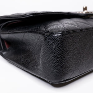 CHANEL CLASSIC FLAP MEDIUM BLACK CAVIAR LEATHER SHW