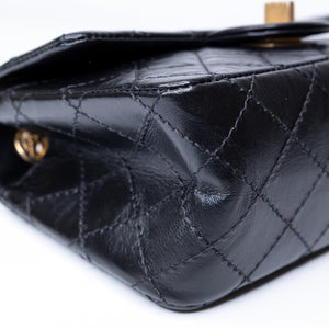CHANEL MINI 2.55 REISSUE AGED CALFSKIN BLACK GHW