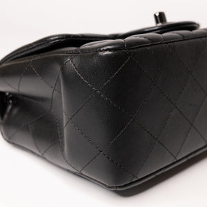 CHANEL MINI SQUARE FLAP BAG LAMBSKIN SO BLACK