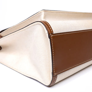 BURBERRY WORLD OF THE POCKET MEDIUM CANVAS WITH LEATHER GHW