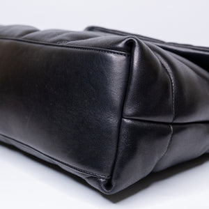 SAINT LAURENT PUFFER BAG MEDIUM BLACK NAPPA LEATHER GHW