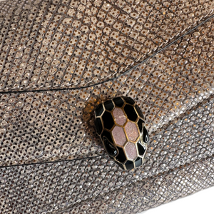 BVLGARI PINK/GOLD KARUNG SERPENTI FOREVER CLUTCH