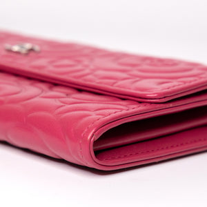 CHANEL CAMELLIA PINK LARGE FLAP WALLET