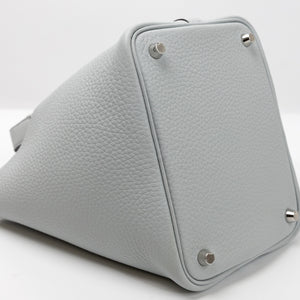 HERMES PICOTIN 18 LOCK BAG CLEMENCE BLUE PALE STAMP W