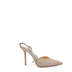 JIMMY CHOO SAEDA 100 PLATINUM ICE/CRYSTAL SIZE 37