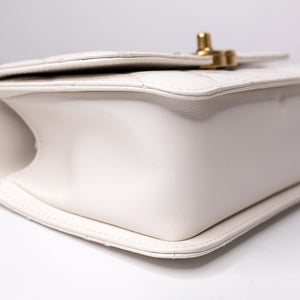 CHANEL 24C GOLD CRUSH MINI FLAP BAG WHITE CALFSKIN GHW