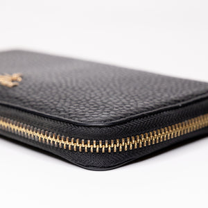PRADA ZIP AROUND WALLET IN BLACK GHW