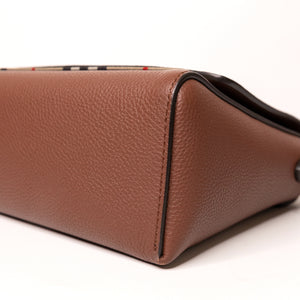 BURBERRY NOTE CROSS-BODY BAG CALFSKIN / CANVAS GHW