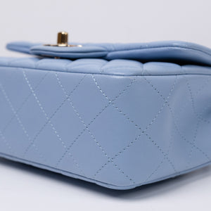 CHANEL MINI RECTANGULAR FLAP BAG LAMBSKIN BABY BLUE LGHW