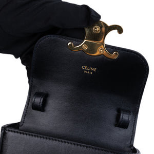 CELINE MINI CLAUDE BAG CALFSKIN LEATHER BLACK GHW