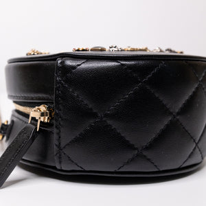 CHANEL CC ROUND CLUTCH LAMBSKIN LEATHER GHW