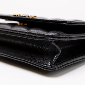 CHANEL 25K HANDLE WALLET ON CHAIN CAVIAR LEATHER BLACK GHW (MICROCHIP)