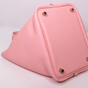 HERMES PICOTIN 18 LOCK BAG CLEMENT 3Q ROSE SAKURA GHW STAMP K