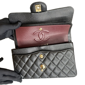 CHANEL SMALL CLASSIC FLAP CAVIAR LEATHER GHW