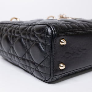 CHRISTIAN DIOR MY ABC DIOR SMALL LADY DIOR LAMBSKIN BLACK GHW