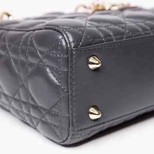 CHRISTIAN DIOR MY ABC DIOR SMALL LADY DIOR LAMBSKIN GREY GHW
