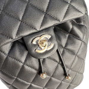 CHANEL 23S QUILTED MINI BACKPACK CAVIAR BLACK LGHW