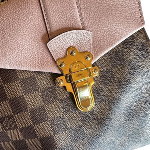 LOUIS VUITTON CLAPTON DAMIER EBENE PINK LEATHER BACKPACK