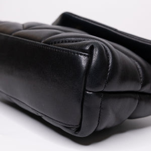 SAINT LAURENT PUFFER BAG TOY BLACK NAPPA LEATHER GHW