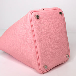 HERMES PICOTIN 18 LOCK BAG CLEMENCE 3Q ROSE SAKURA STAMP W SHW