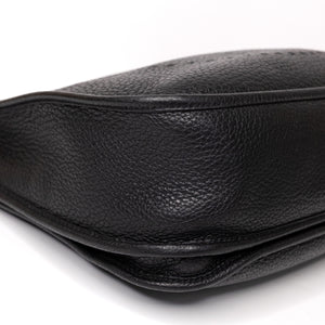 HERMES EVELYN 29 CLEMENCE LEATHER BLACK SHW STAMP SQUARE N