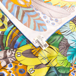 HERMES PLUMES EN FETE SILK SCARF 90CM