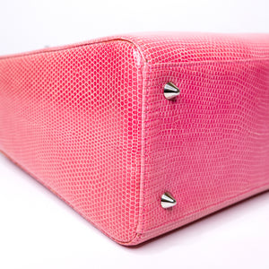 CHRISTIAN DIOR MEDIUM LADY DIOR LIZARD PINK CRYSTAL SHW