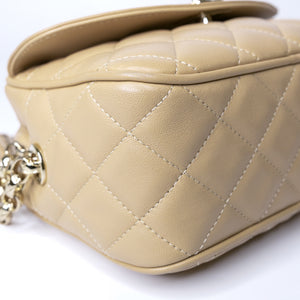 CHANEL CAMERA BAG WITH TASSEL BEIGE SHW