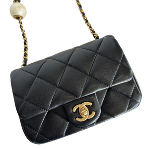 CHANEL DOUBLE PEARL MINI FLAP BAG