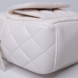CHANEL 24C MINI BACKPACK / CROSSBODY BAG WHITE CALFSKIN LEATHER SHW