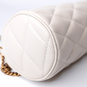 SAINT LAURENT SADE TUBE SHOULDER BAG MINI WHITE GHW