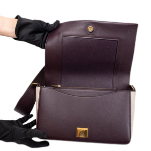 CELINE FRAME BAG CALFSKIN BROWN / WHITE GHW