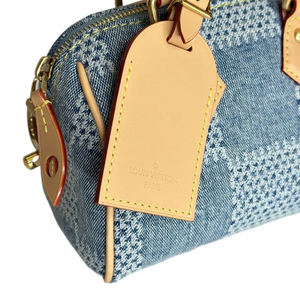 LOUIS VUITTON SPEEDY 18 BANDOULIERE  DAMIER DENIM 3D BLUE DENIM