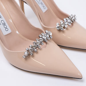 JIMMY CHOO BELINDA PUMP 90 PAT MACARON PATENT LEATHER SIZE 37