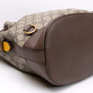 GUCCI GG SUPREME DRAWSTRING BUCKET BACKPACK CANVAS MULTICOLOR GHW