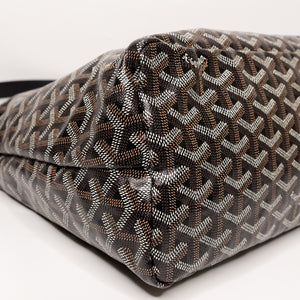 GOYARD BOHEME HOBO PM BAG GOYARDINE CANVAS BLACK SHW