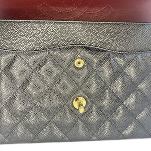 CHANEL CF JUMBO BLACK CAVIAR LEATHER GHW