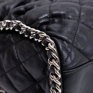 CHANEL CHAIN AROUND HOBO BAG BLACK LAMBSKIN SHW