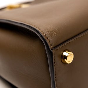 FENDI SMALL PEEKABOO BAG BROWN CALFSKIN LEATHER GHW