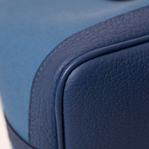 HERMES GARDEN PARTY 30 CANVAS / NEGONDA LEATHER BLUE AGATE SHW STAMP Z