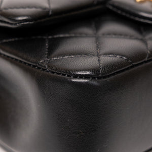 CHANEL 25B PEARL HANDLE MINI SQUARE LAMBSKIN LEATHER GHW (MICROCHIP)