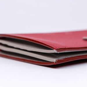 CELINE LARGE MULTIFUNCTION WALLET BICOLOR POP RED GREY METAL FITTING