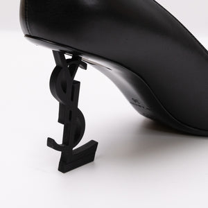 SAINT LAURENT BLACK LEATHER OPYUM PUMPS SIZE 36