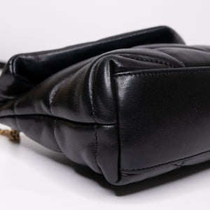SAINT LAURENT PUFFER BAG TOY BLACK NAPPA LEATHER GHW