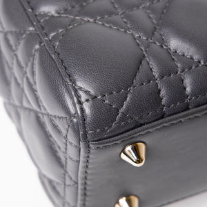 CHRISTIAN DIOR MY ABC DIOR SMALL LADY DIOR LAMBSKIN GREY GHW